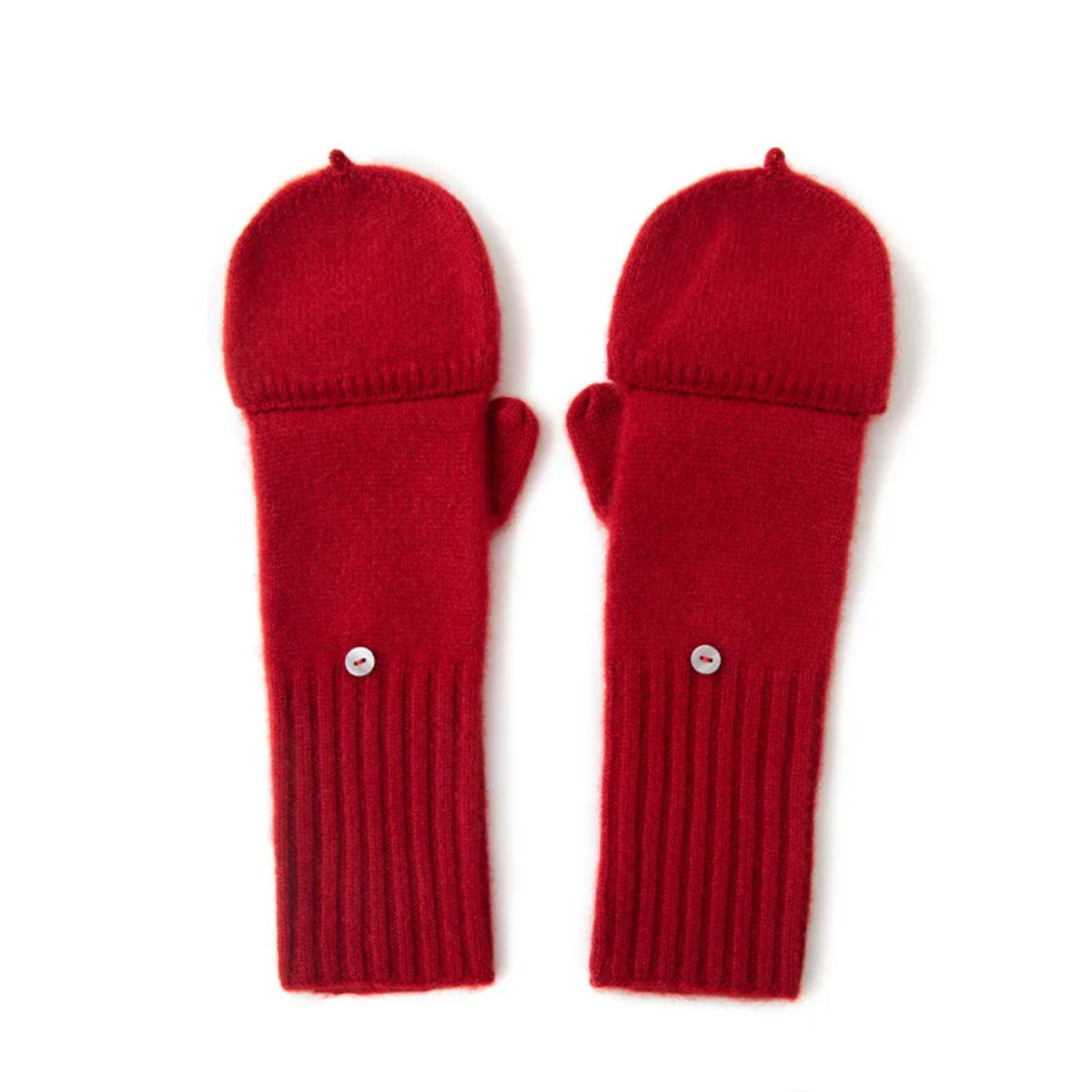 Knitted Flip Mittens - Warm Fingerless Gloves for Men & Women