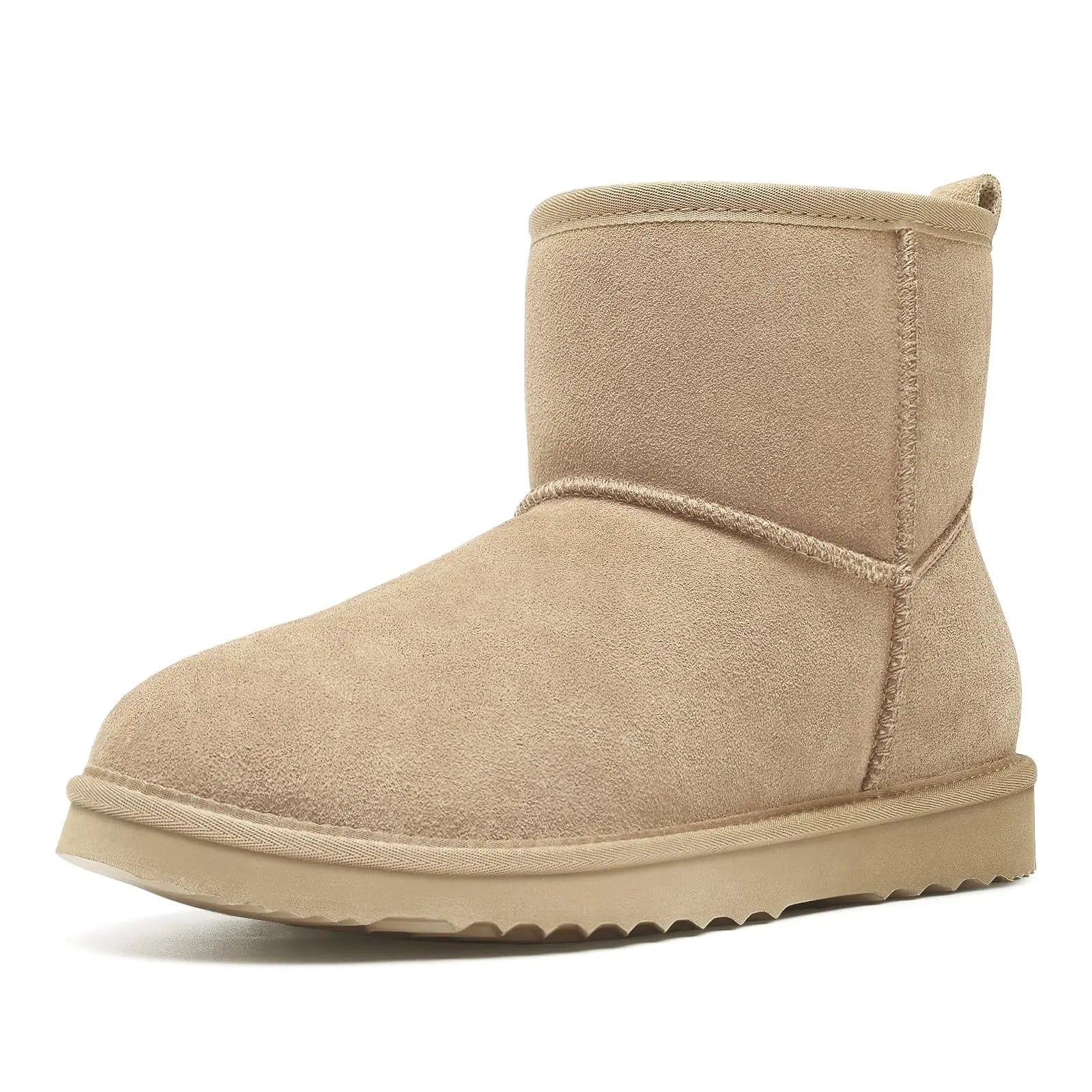 Women's Winter Mini Boots - Fur Lined Suede Non-Slip Ankle Snow