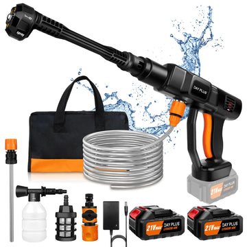 Cordless Pressure Washer - 4.0AH Battery and 6-In-1 Nozzle