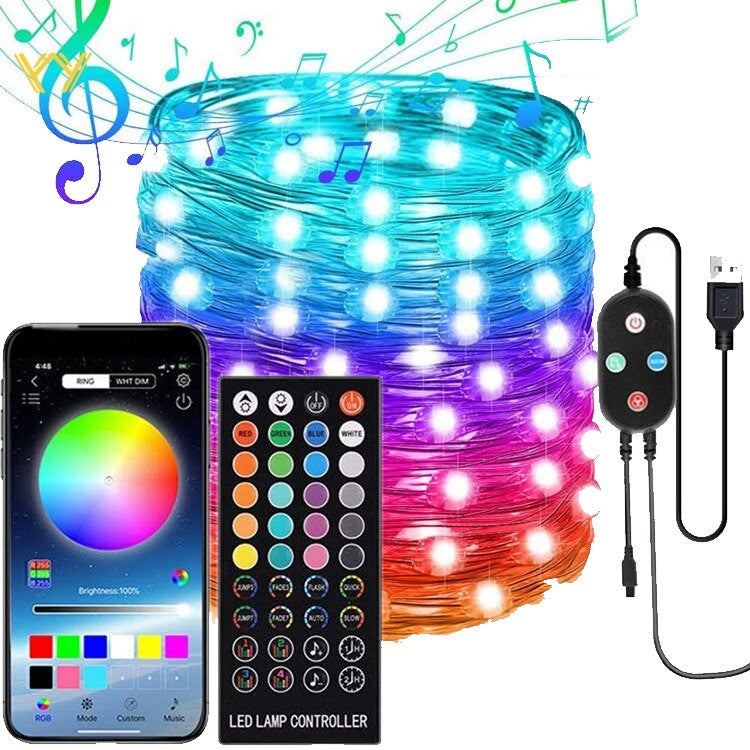 Bluetooth App Control String Lights for Christmas Tree Decoration