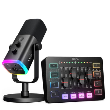 All-In-One Podcast Kit with RGB Audio Mixer