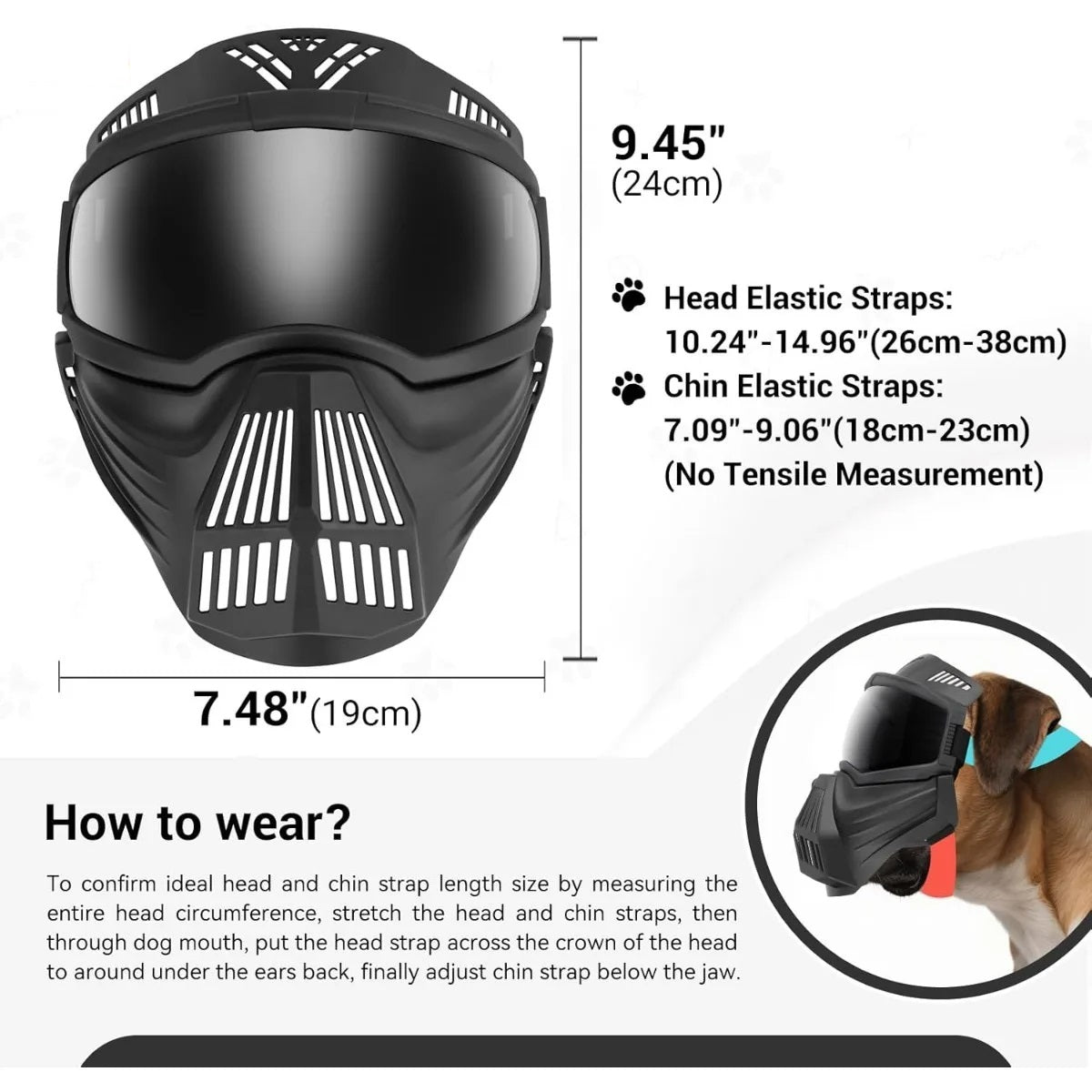 Pro Dog Goggles - Full-Face Tactical Sunglasses for Large Breeds Anti-Uv and Windproof