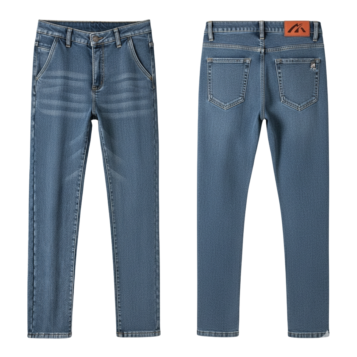Men's Winter Fleece-Lined Jeans - Thick Warm Stretch Straight Denim