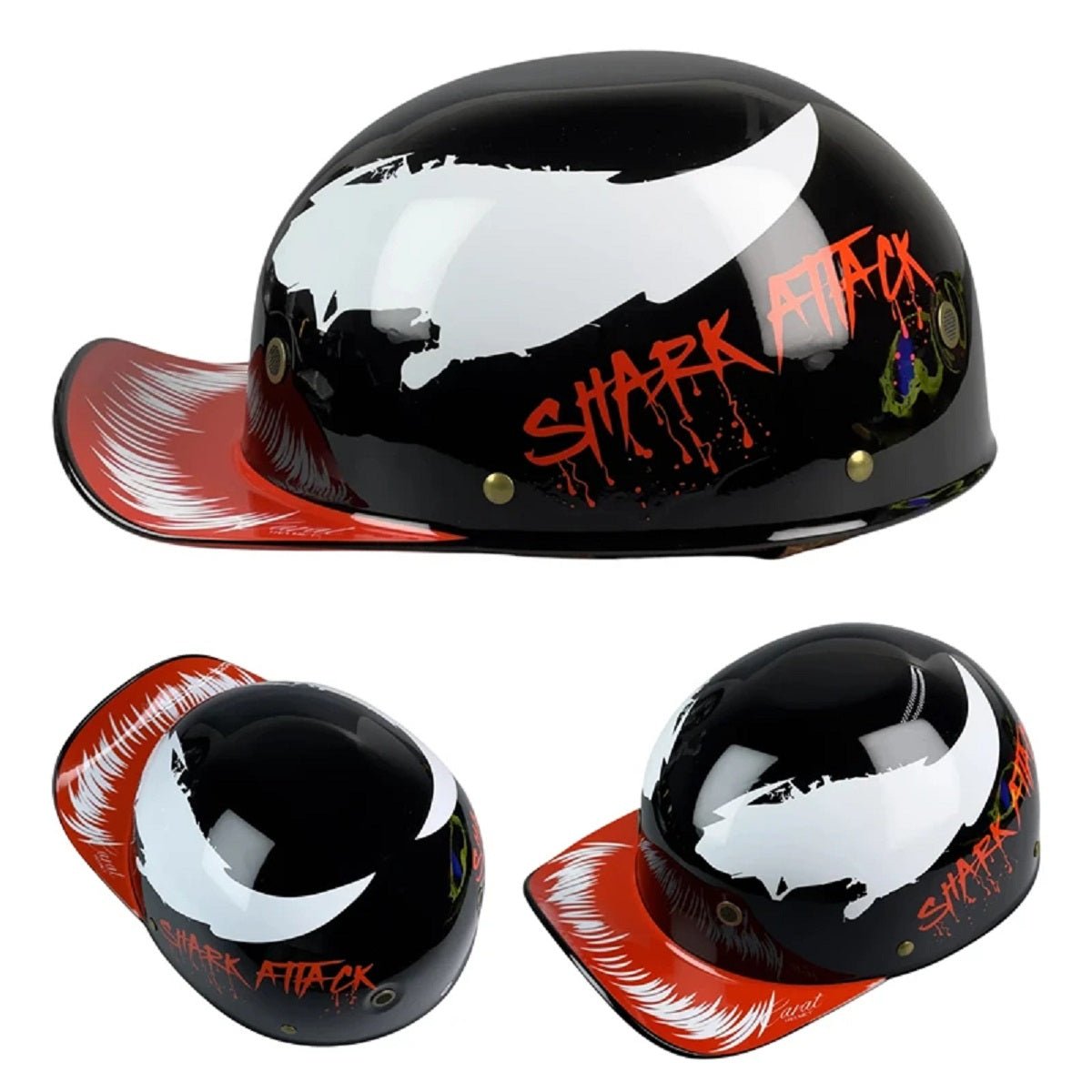 Vintage Retro Half Helmet - Universal Motorcycle and E-Bike Riding Gear