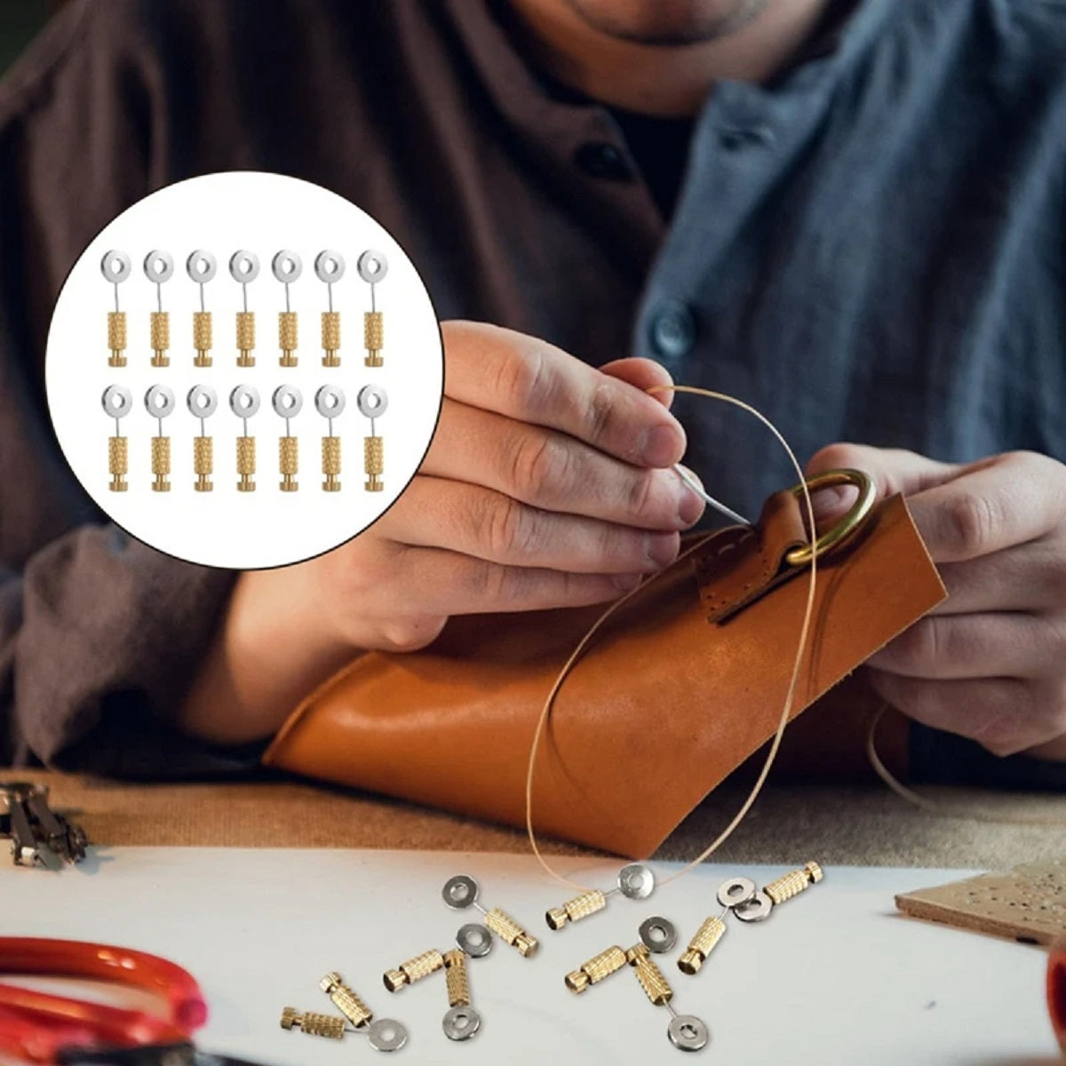 14 Pcs Leather Suture Positioning Needles