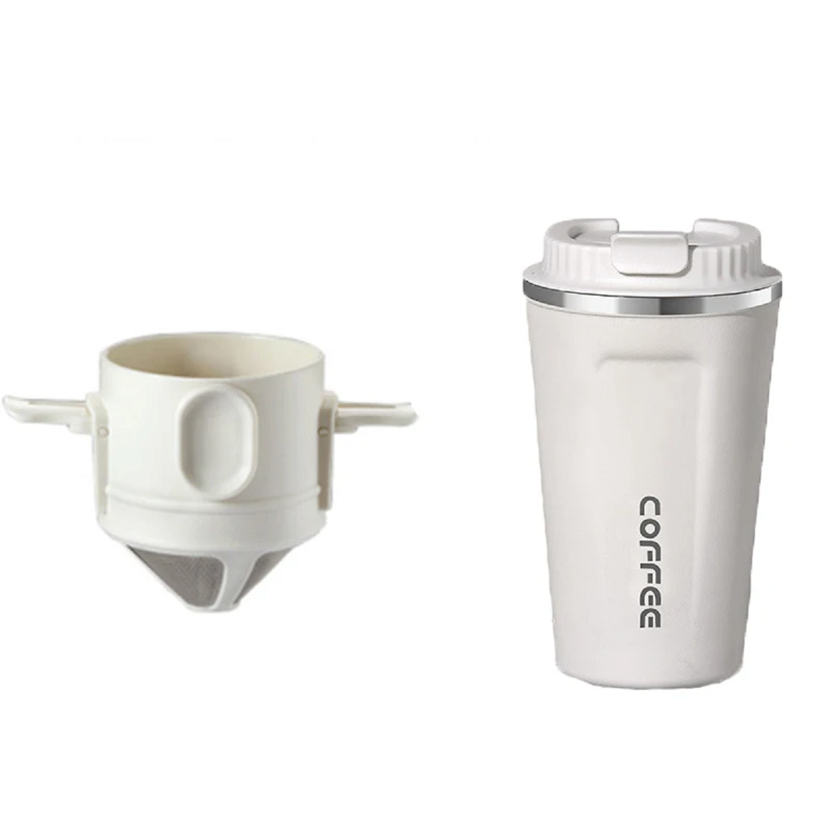 Portable Pour Over Coffee Travel Mug with Reusable Filter