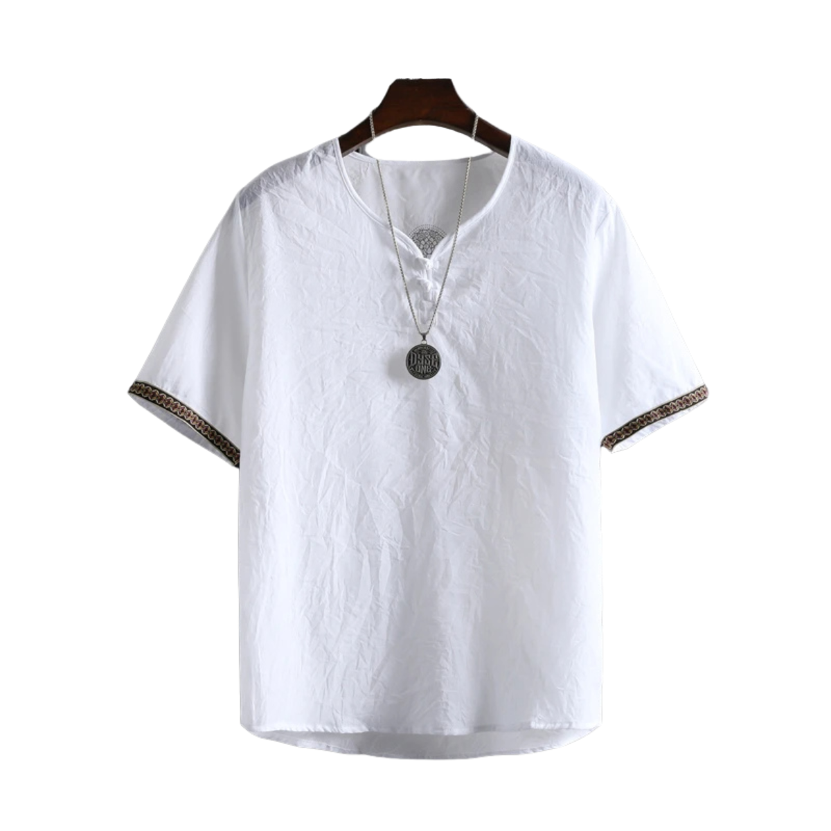 Men's Summer Short Sleeve Shirt - Lightweight Korean Style Plain Blouse Tee