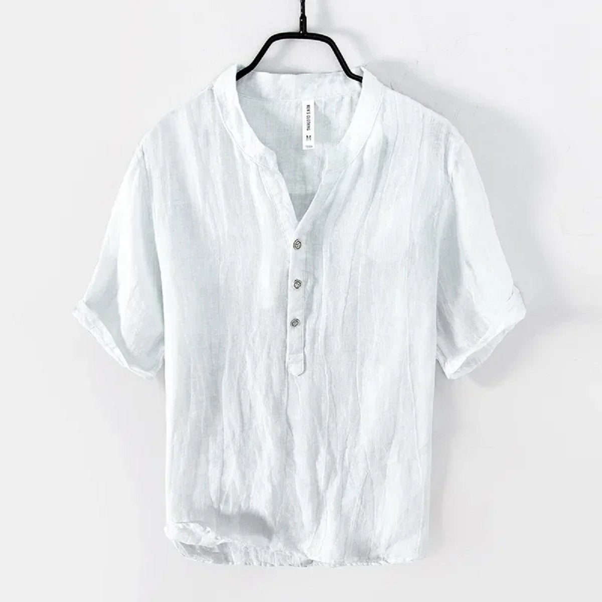 Men's Vintage Linen T-Shirt - Slim Fit Short Sleeve Summer Top