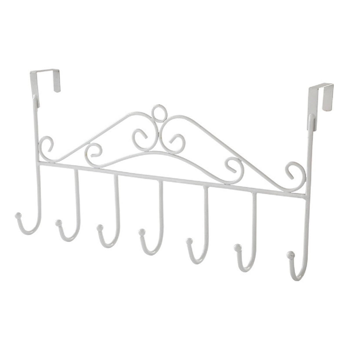 Metal Hanger Bracket 7 Hooks Door Behind Storage Wall Hanging Clothes