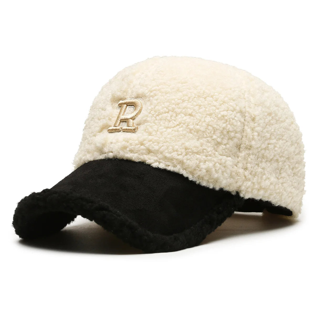 Faux Fur Baseball Cap - Fuzzy Warm Adjustable Shearling Fleece Hat