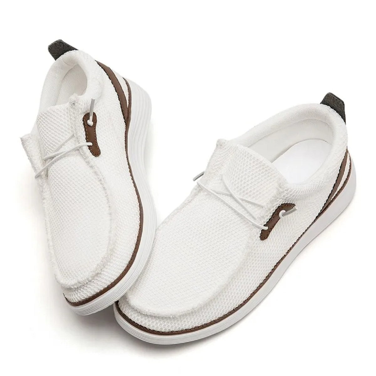 Men's Breathable Canvas Slip-On Loafers - Lightweight Comfortable Casual Shoes