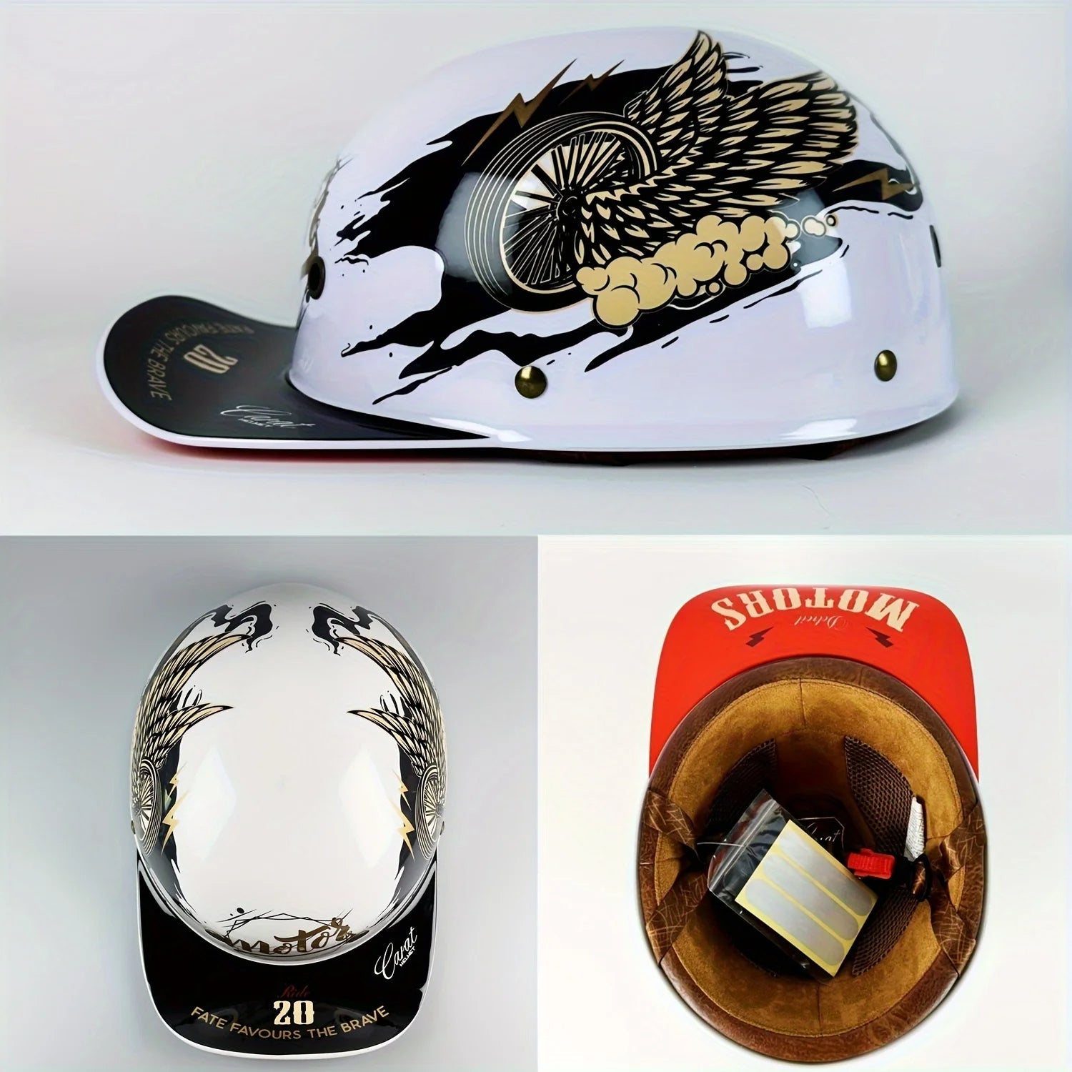Vintage Retro Half Helmet - Universal Motorcycle and E-Bike Riding Gear