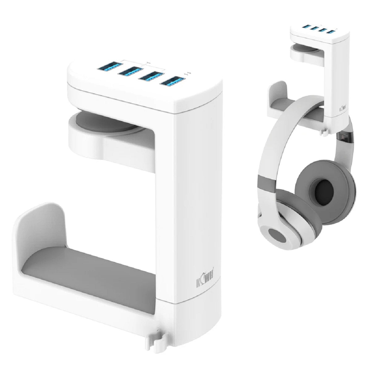 Rotating Headset Stand with USB Charging Station