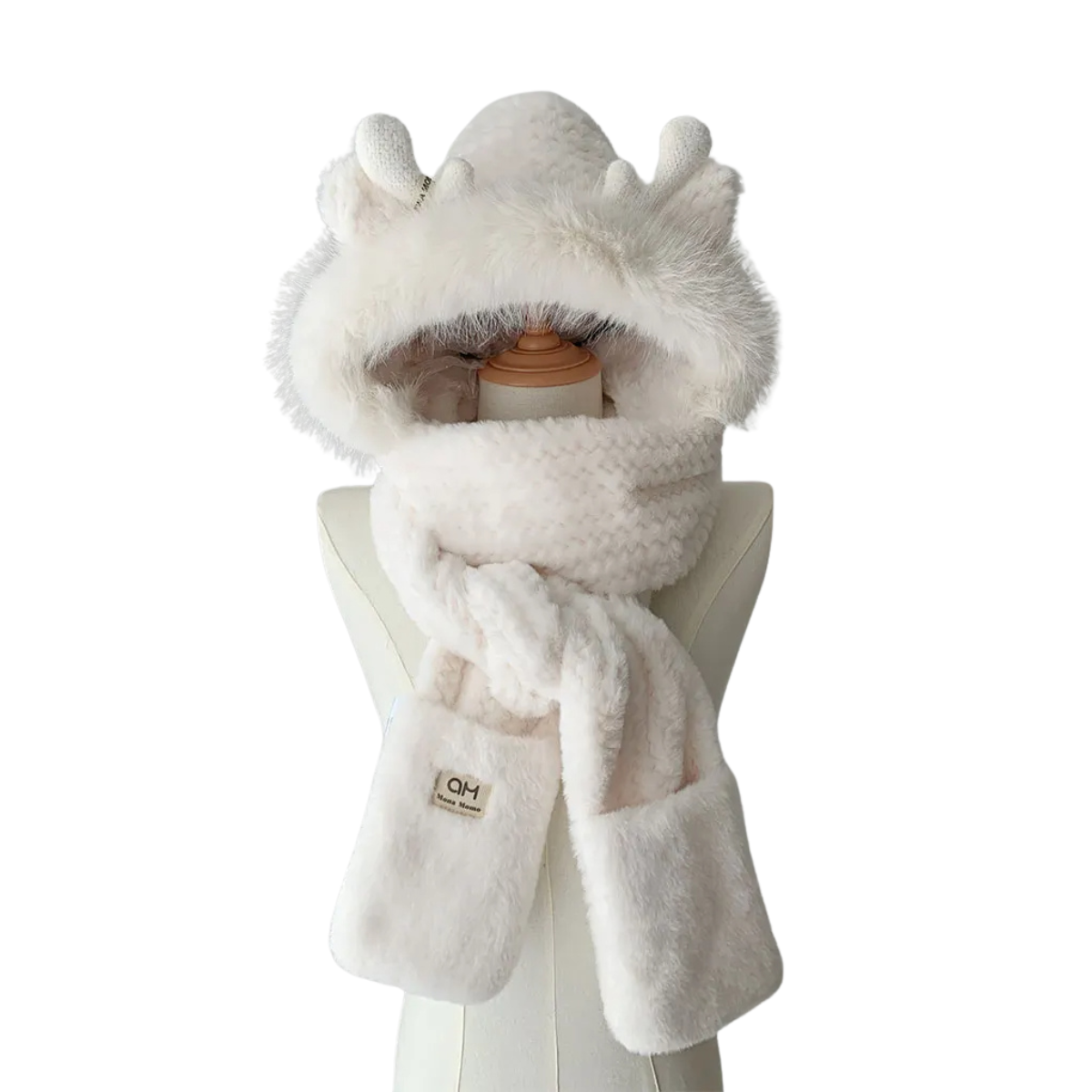 Hoodie Scarf Gloves Thick Slouchy Soft Snow Hat