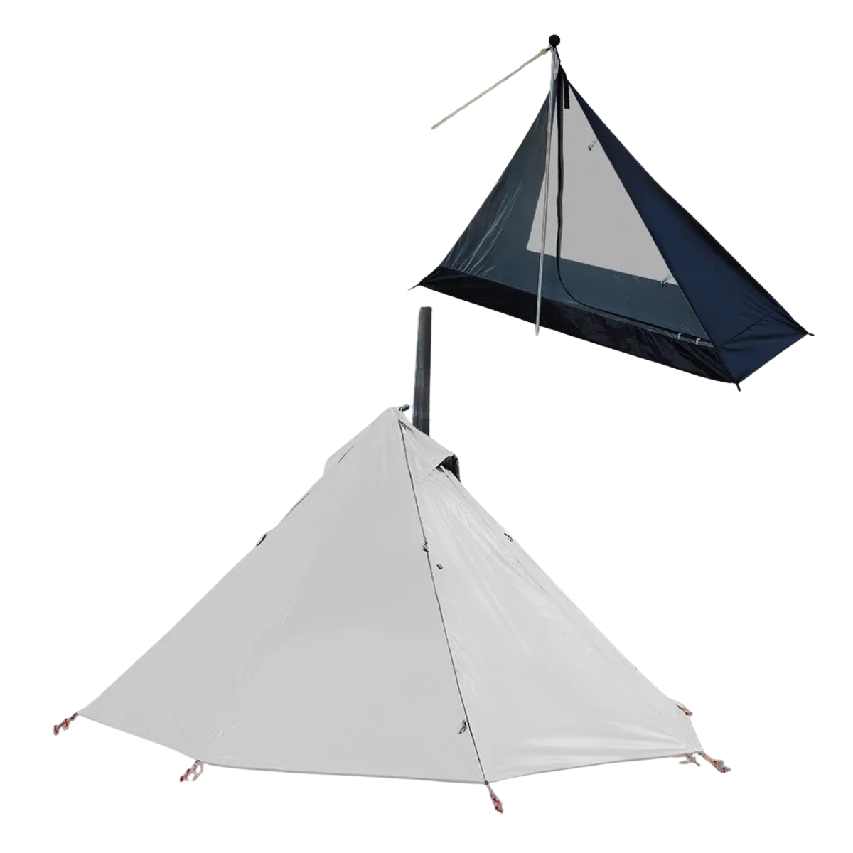 Ultralight Hot Tent with Chimney Window - 1-Person Tipi Bushcraft Shelter
