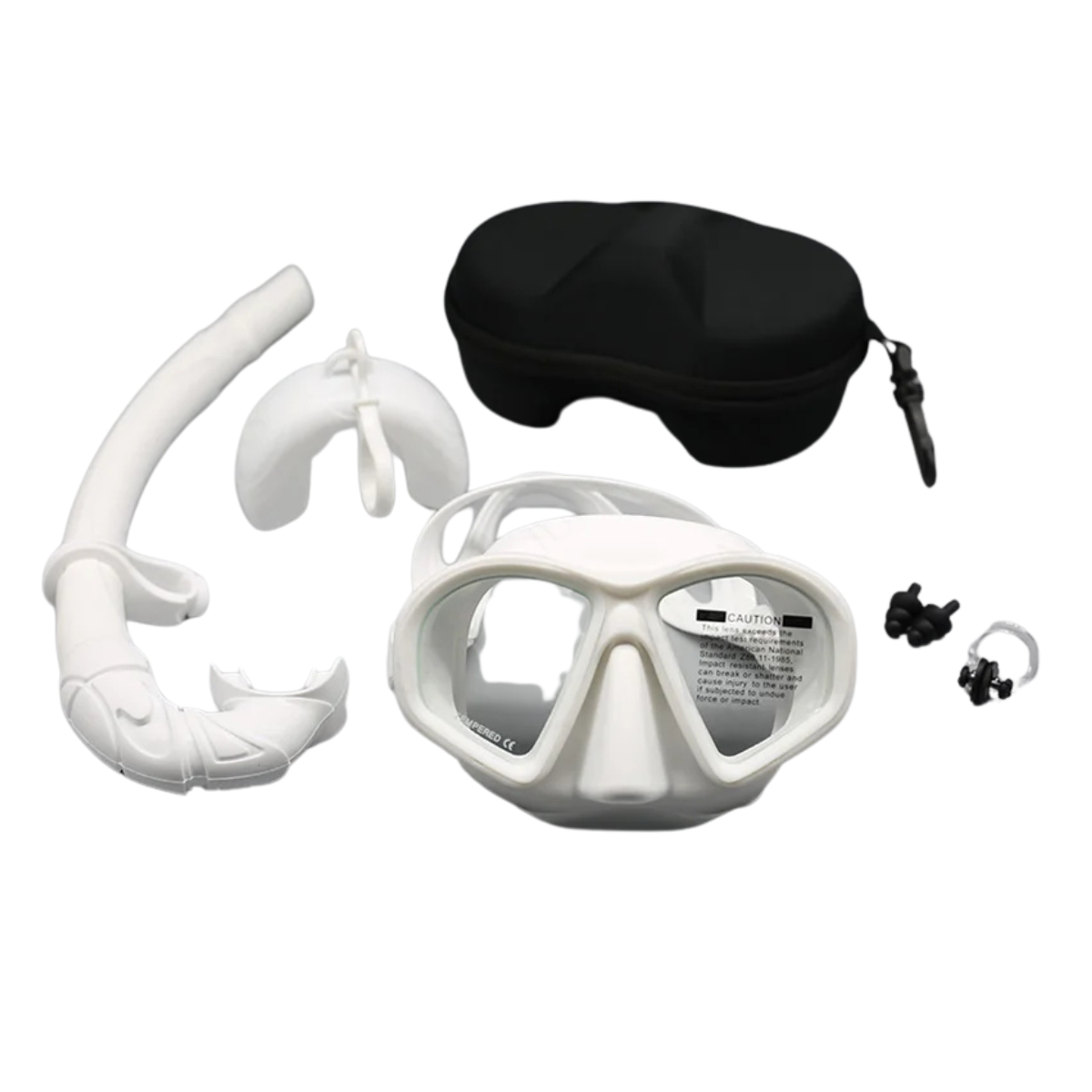 Freediving Mask Set - Glass Snorkel with Camera Mount