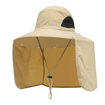 Wide Brim Bucket Hat with Neck Cover