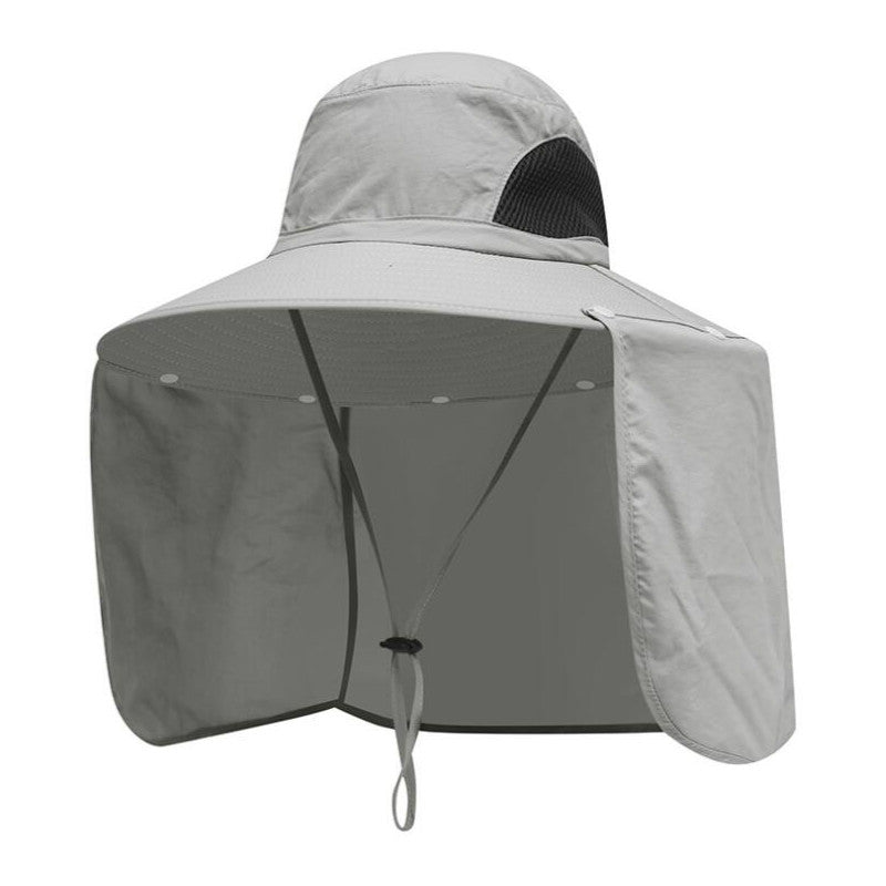 Wide Brim Bucket Hat with Neck Cover