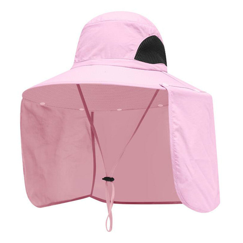Wide Brim Bucket Hat with Neck Cover