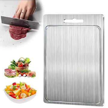 Titanium Stainless Steel Antibacterial Cutting Board - Double-Sided and Food Grade