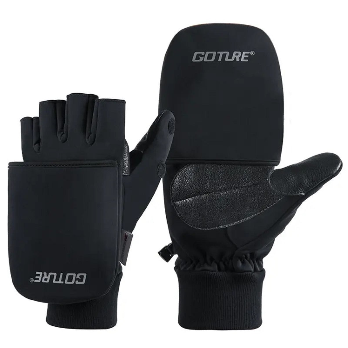 Warm Convertible Mittens Fingerless Waterproof Gloves