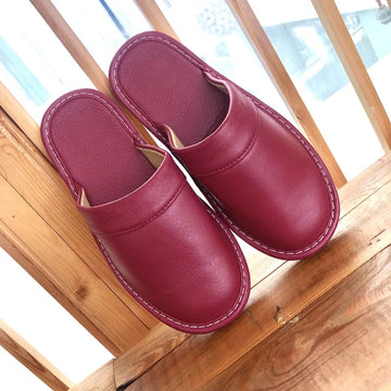 Genuine Leather Linen Slippers Indoor Outdoor for Men and Women Non-Slip Shoes