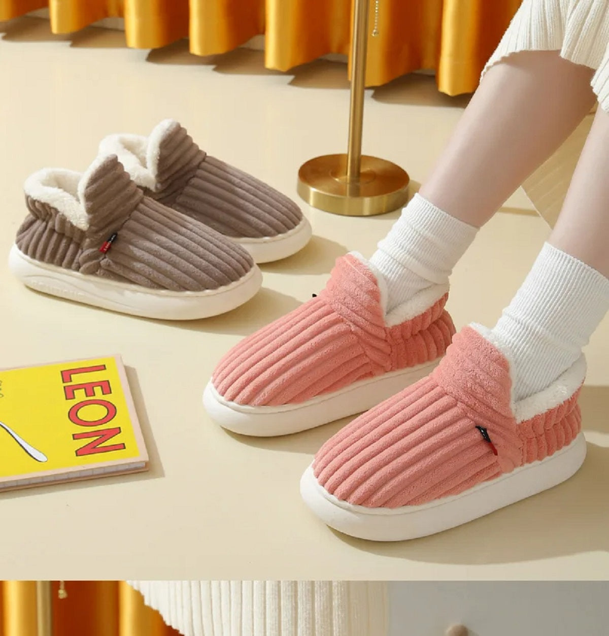 Furry Warm Ankles Plush Cozy Soft Sole Cotton Shoes