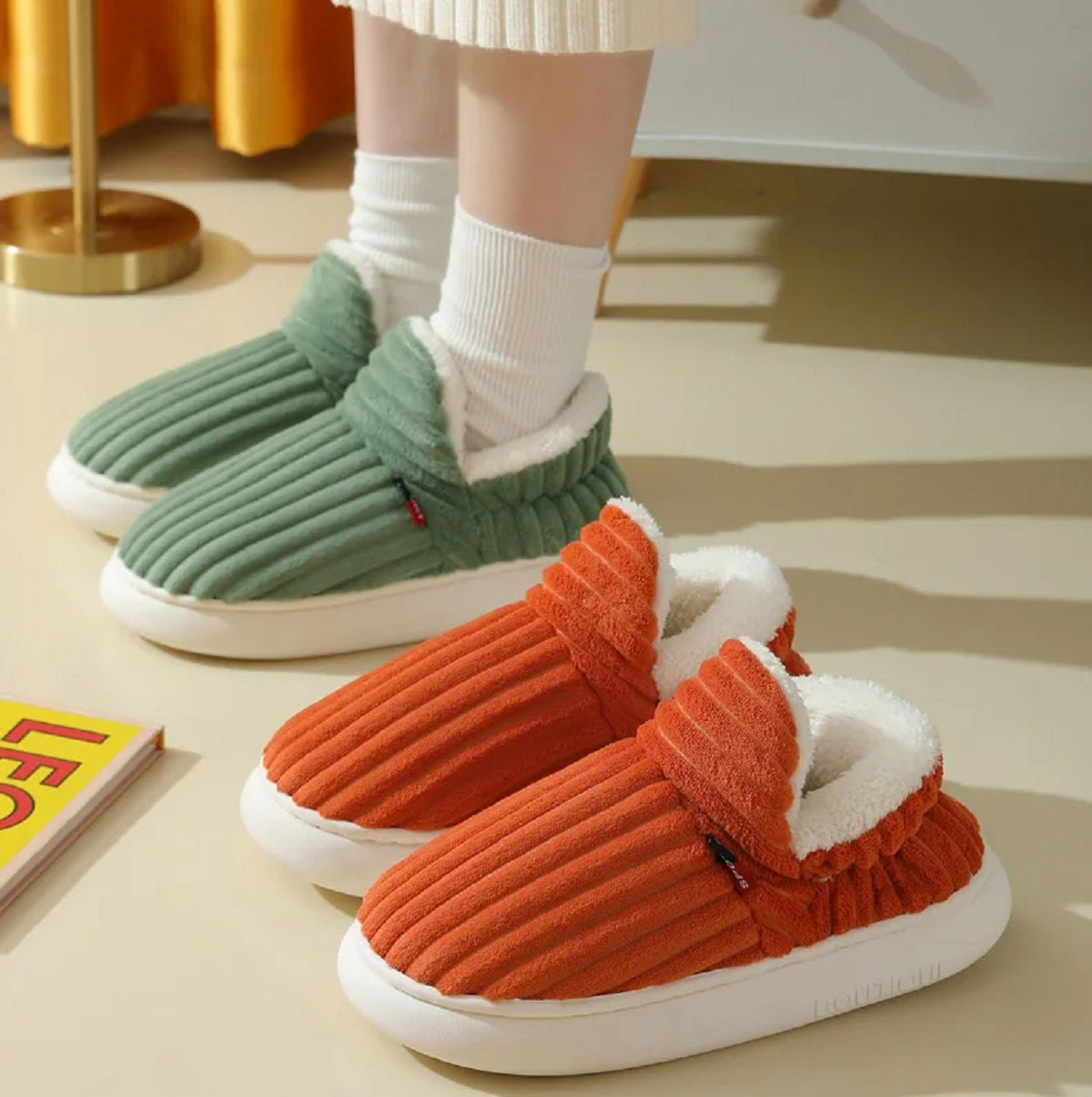 Furry Warm Ankles Plush Cozy Soft Sole Cotton Shoes
