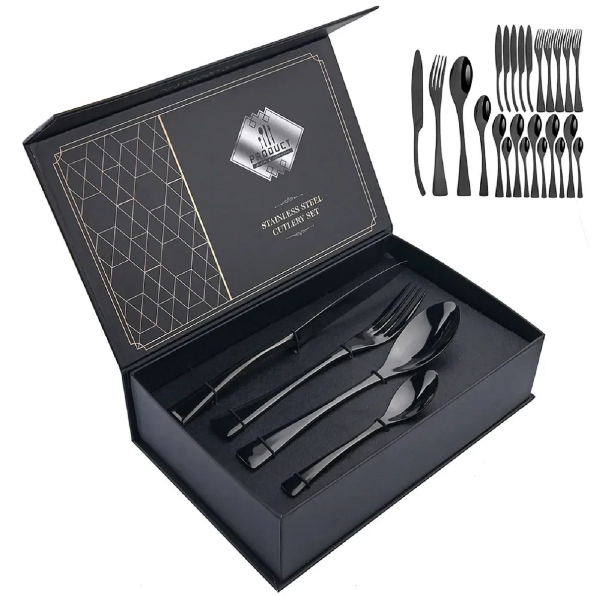 24 Pcs/set Cutlery Stainless Steel Dinnerware Flatware
