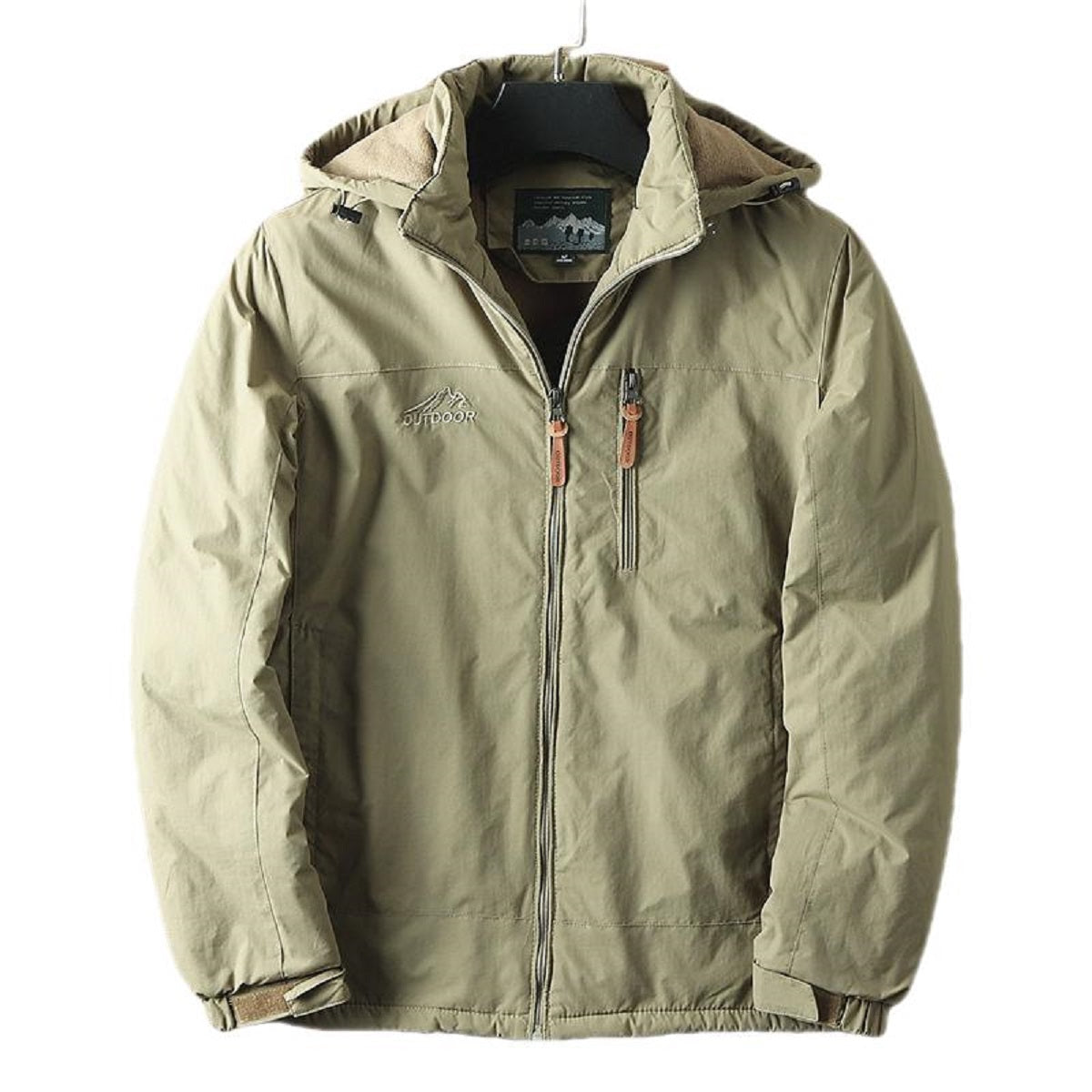 Men's Polar Spring and Autumn Coat Waterproof Warm Hooded Jacket